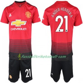 Fußballtrikots Manchester United Ander Herrera 21 Kinder 2018-2019 Kurzarm Heimtrikotsatz kaufen